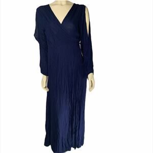 Rokoko Dazz long sleeve blue maxi wrap dress Blue Large NWT